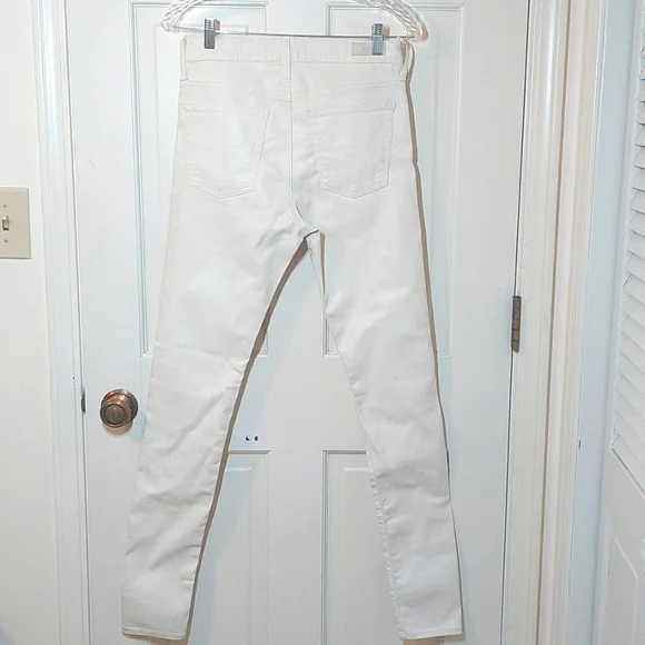 NWT AG Adriano Goldschmied Farrah Cream High-Rise Coated Skinny Jeans, Size 27 - Picture 3 of 9